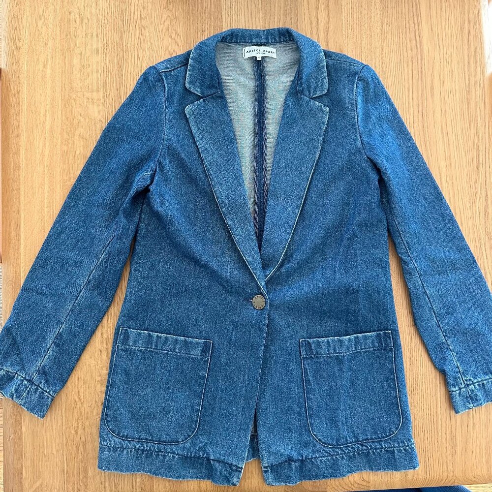 Apiece Apart Core Denim Blazer – Size 8, Blue Wash